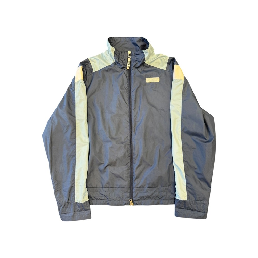 Vintage 90s Nike Kids Windbreaker Jacket Navy Colorblock Full Zip Youth L 12-14